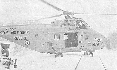 Rescue Helicopter on the Railway during 1978 blizzards