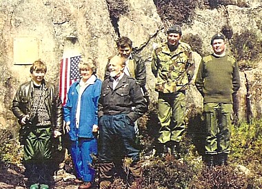 Dedication Photo; Shuttleworth Family on Left,  RAF Kinloss Padre on Right.