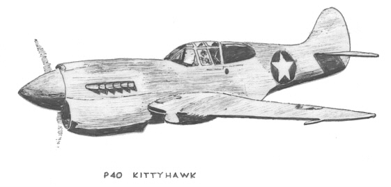 P40 Kittyhawk - Art by Vic Campden MBE