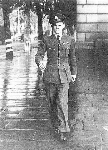 Derek Martin, Flying Boat Pilot, aged 19, taken in London street.
